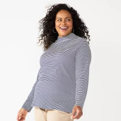Plus Size Croft & Barrow® Essential Mockneck Top