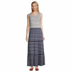 Women's Lands' End Tiered Sleeveless Maxi Dress