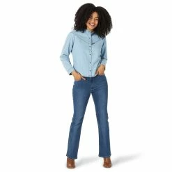 Women's Wrangler Lovely Denim Shirt -Cuddl Duds SHOP 5110719 ALT6