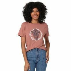 Women's Wrangler Graphic Tee -Cuddl Duds SHOP 5110740 Rose Buffalo