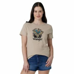 Women's Wrangler Graphic Tee -Cuddl Duds SHOP 5110740 Trenchcoat Stay Wild