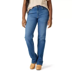 Women's Wrangler High Rise Straight-Leg Jeans -Cuddl Duds SHOP 5142923 Ocean Medium Wash