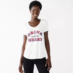 Alternative view of Petite Celebrate Together™ V-Neck Graphic Tee