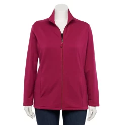 Plus Size Croft & Barrow® Zip-Front Fleece Jacket