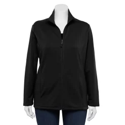 Plus Size Croft & Barrow® Zip-Front Fleece Jacket -Cuddl Duds SHOP 5152260 Black