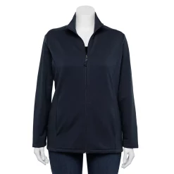 Plus Size Croft & Barrow® Zip-Front Fleece Jacket -Cuddl Duds SHOP 5152260 Navy