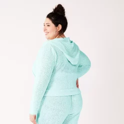 Juniors' Plus Size SO® Cozy Zip Hoodie -Cuddl Duds SHOP 5156039 ALT