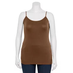 Plus Size Sonoma Goods For Life® Spaghetti Strap Cami -Cuddl Duds SHOP 5158435 Brookfield Brown
