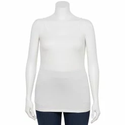 Plus Size Sonoma Goods For Life® Spaghetti Strap Cami -Cuddl Duds SHOP 5158435 White