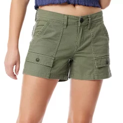 Juniors' Unionbay Clementine Stretch Twill Utility Shorts -Cuddl Duds SHOP 5180187 Laurel