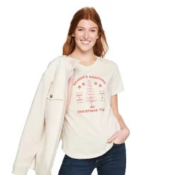 Women's Sonoma Goods For Life® Short Sleeve Holiday Graphic Tee 19 Women's Sonoma Goods For Life® Short Sleeve Holiday Graphic Tee -Cuddl Duds SHOP 5180762 Seasons Greetings