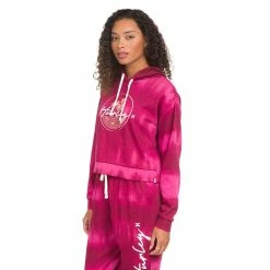 Juniors' Hurley Cropped Boyfriend Hoodie -Cuddl Duds SHOP 5190331 ALT2