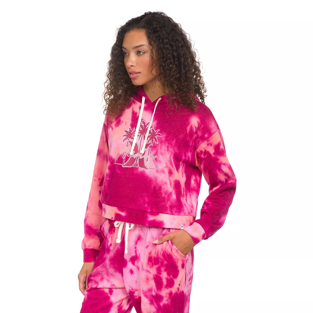 Juniors' Hurley Tie Dye Cropped Boyfriend Hoodie 3 Juniors' Hurley Tie Dye Cropped Boyfriend Hoodie - Image 3