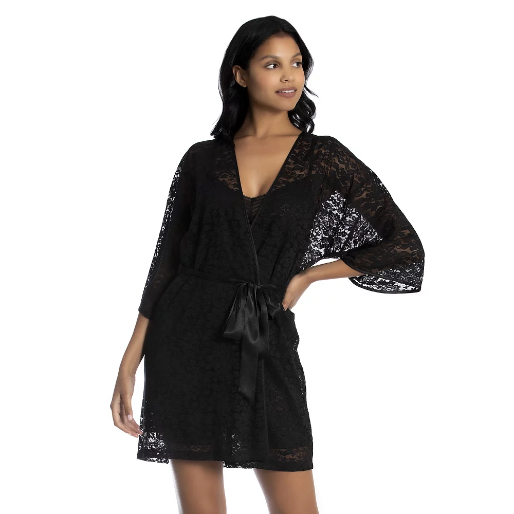 Women's Lilac+London Stretch Lace Wrap Robe 1 Women's Lilac+London Stretch Lace Wrap Robe