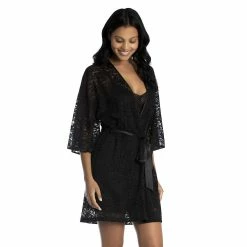 Women's Lilac+London Stretch Lace Wrap Robe 8 Women's Lilac+London Stretch Lace Wrap Robe -Cuddl Duds SHOP 5190537 ALT3