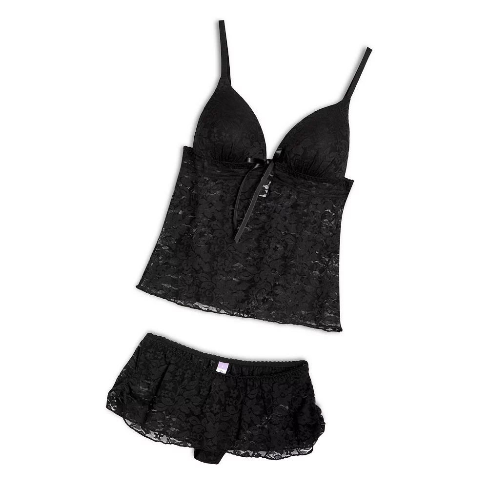 Women's Lilac+London Stretch Lace Cami & Skirted Panty Set 5 Women's Lilac+London Stretch Lace Cami & Skirted Panty Set - Image 5