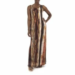 Alternative view of Women's Nina Leonard Bar-Back Print Maxi Dress