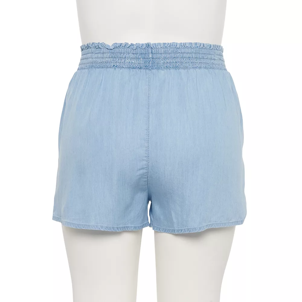 Juniors' Plus Size SO® Smocked Shorts 5 Juniors' Plus Size SO® Smocked Shorts - Image 5