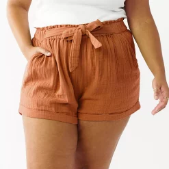Juniors' Plus Size SO® Camp Shorts 6 Juniors' Plus Size SO® Camp Shorts -Cuddl Duds SHOP 5198568 Cinnamon Rose