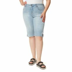 Alternative view of Plus Size Gloria Vanderbilt Kaia Denim Skimmer Shorts