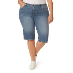 Plus Size Gloria Vanderbilt Kaia Denim Skimmer Shorts