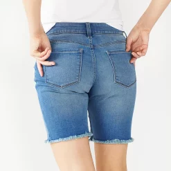 Women's Nine West Slimming Pocket High-Waisted Bermuda Shorts 10 Women's Nine West Slimming Pocket High-Waisted Bermuda Shorts -Cuddl Duds SHOP 5204233 ALT