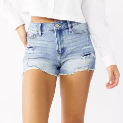 Juniors' SO® High-Rise Shortie Shorts -Cuddl Duds SHOP 5204497 Medium Destructed