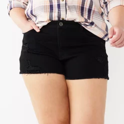 Juniors' Plus Size SO® High-Rise Shortie Shorts