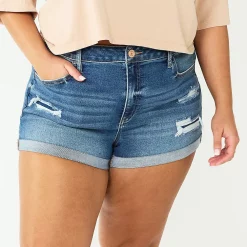 Alternative view of Juniors' Plus Size SO® High-Rise Shortie Shorts