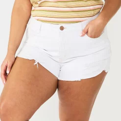 Juniors' Plus Size SO® High-Rise Shortie Shorts -Cuddl Duds SHOP 5204500 White