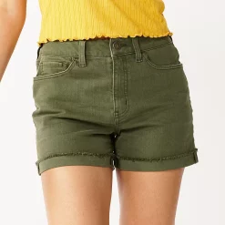 Juniors' SO® High Rise Midi Shorts -Cuddl Duds SHOP 5211011 Olive