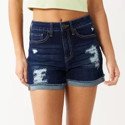 Juniors' SO® High Rise Midi Shorts -Cuddl Duds SHOP 5211011 Rinse