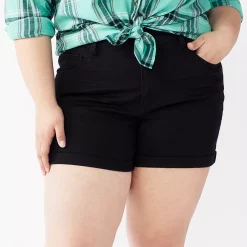 Juniors' Plus Size SO® High Rise Midi Shorts