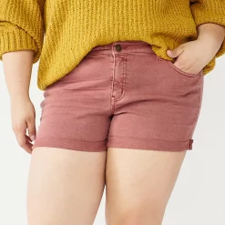 Juniors' Plus Size SO® Low-Rise Midi Shorts