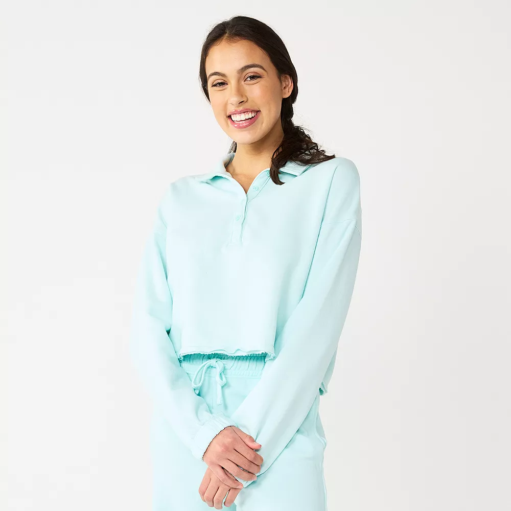 Juniors' SO® Long Sleeve Fleece Polo 1 Juniors' SO® Long Sleeve Fleece Polo
