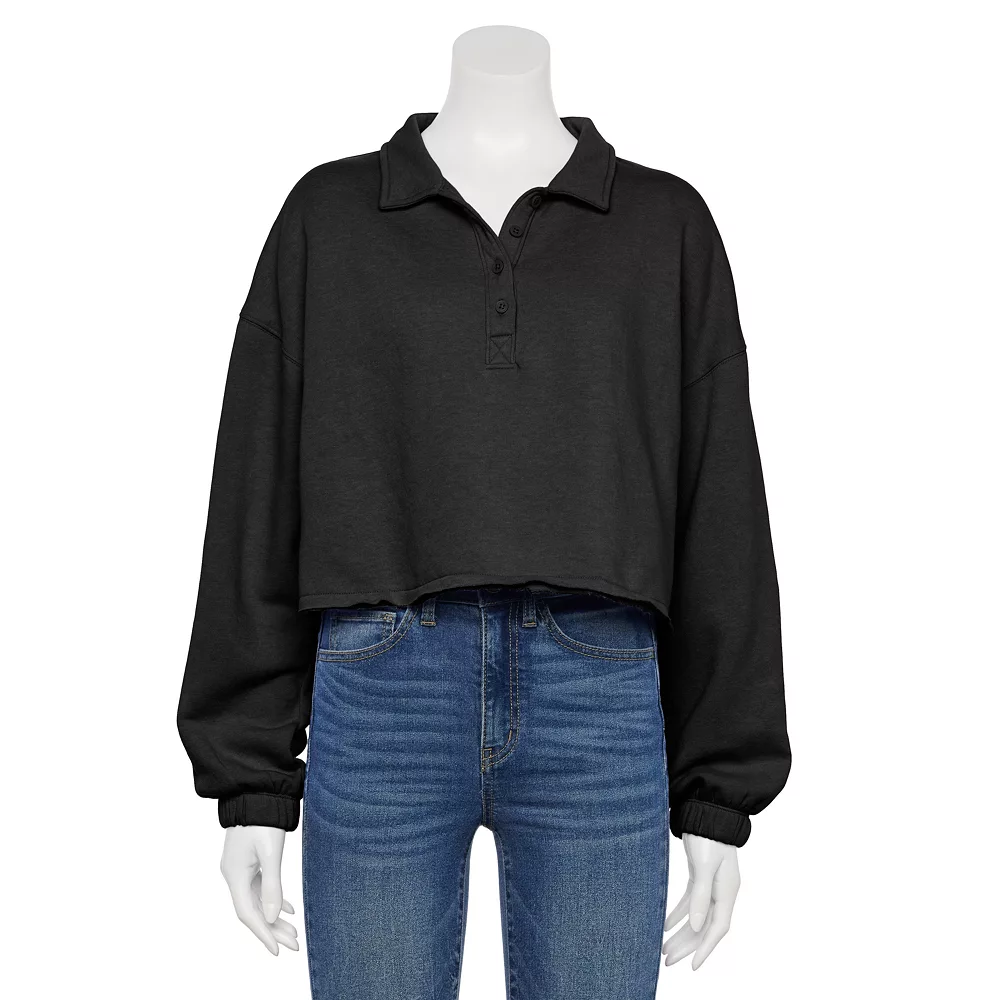 Juniors' SO® Long Sleeve Fleece Polo 5 Juniors' SO® Long Sleeve Fleece Polo - Image 5