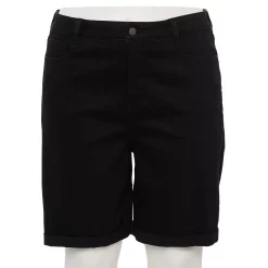 Plus Size Nine West Slimming Pocket Bermuda Shorts 7 Plus Size Nine West Slimming Pocket Bermuda Shorts -Cuddl Duds SHOP 5214366 Black