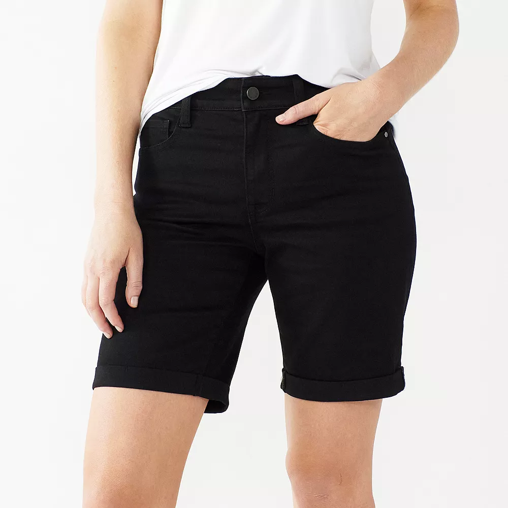 Petite Nine West Slimming Bermuda Jean Shorts 4 Petite Nine West Slimming Bermuda Jean Shorts - Image 4