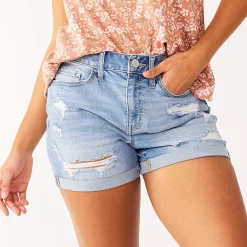Alternative view of Juniors' SO® High Rise Curvy Midi Shorts