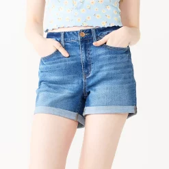 Juniors' SO® High Rise Curvy Midi Shorts -Cuddl Duds SHOP 5220672 Medium