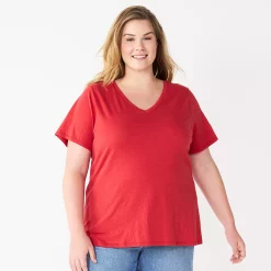 Plus Size Sonoma Goods For Life® Everyday V-Neck Tee -Cuddl Duds SHOP 5232140 Rose Delivery