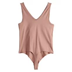 Juniors' Plus Size SO® Seamless V-Neck Tank Bodysuit -Cuddl Duds SHOP 5233790 ALT5