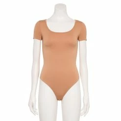 Juniors' SO® Seamless Short Sleeve Bodysuit 19 Juniors' SO® Seamless Short Sleeve Bodysuit -Cuddl Duds SHOP 5234069 Beige Mauve