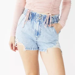 Alternative view of Juniors' SO® Elastic Waist Mom Shorts