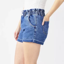 Juniors' SO® Elastic Waist Mom Shorts