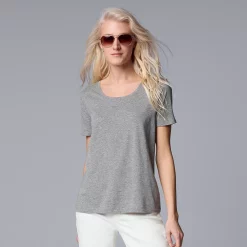 Women's Simply Vera Vera Wang Relaxed Fit Tee -Cuddl Duds SHOP 5234511 Med H Grey