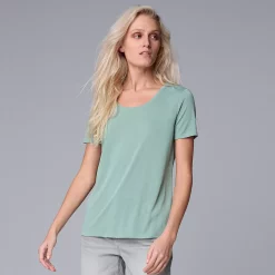 Women's Simply Vera Vera Wang Relaxed Fit Tee -Cuddl Duds SHOP 5234511 Moxie Green