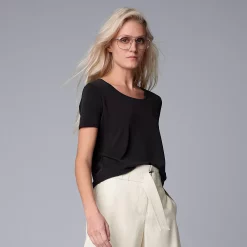 Women's Simply Vera Vera Wang Relaxed Fit Tee -Cuddl Duds SHOP 5234511 Vera Black