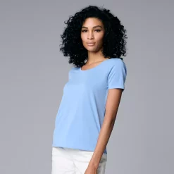 Women's Simply Vera Vera Wang Relaxed Fit Tee -Cuddl Duds SHOP 5234511 Vera Sky Blue
