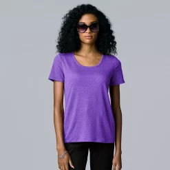 Women's Simply Vera Vera Wang Relaxed Fit Tee -Cuddl Duds SHOP 5234511 Vera Ultra Violet